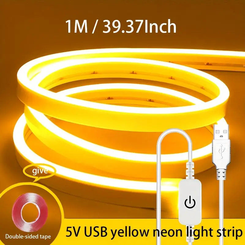 5v Neon Light Usb Powered Dimmable Led Light Strip - Temu