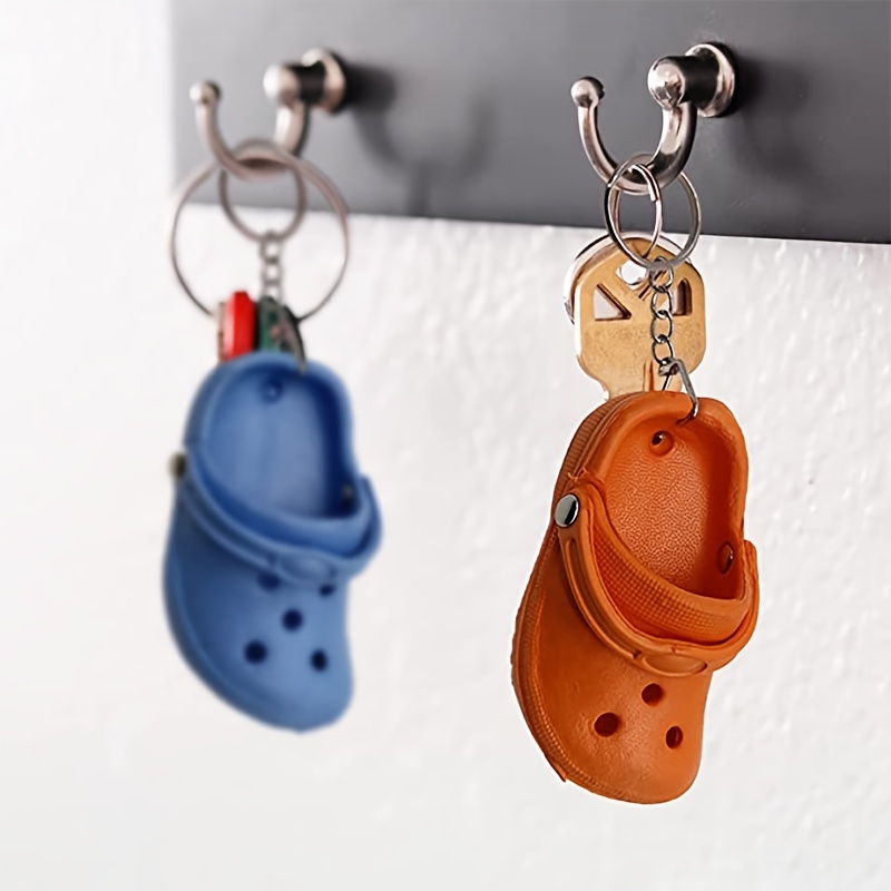 1pcs/4pcs Luggage Tag Hole Keychain PVC Shoe Charms Decoration Cute Soft Key Chain Ring,Temu