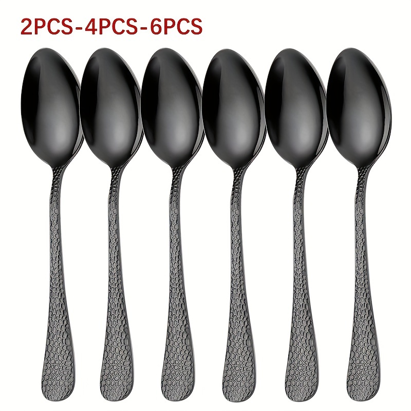 Matte Black Silverware Set, Satin Finish Stainless Steel Cutlery Set,  Kitchen Utensils Set, Home & Restaurant Cutlery Set, Dishwasher Safe - Temu