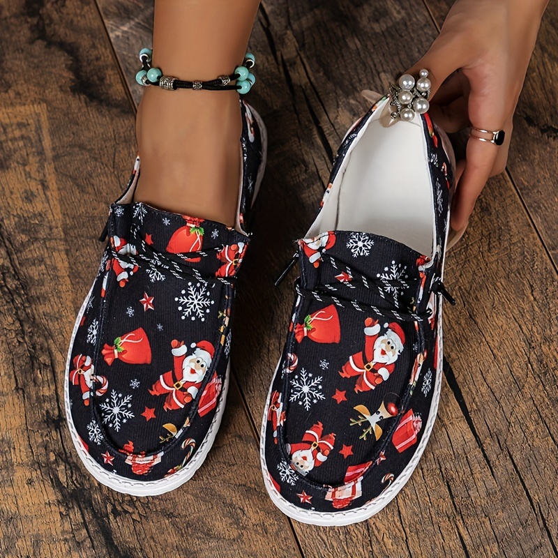 Women's Christmas Cartoon Print Low Top Sneakers
