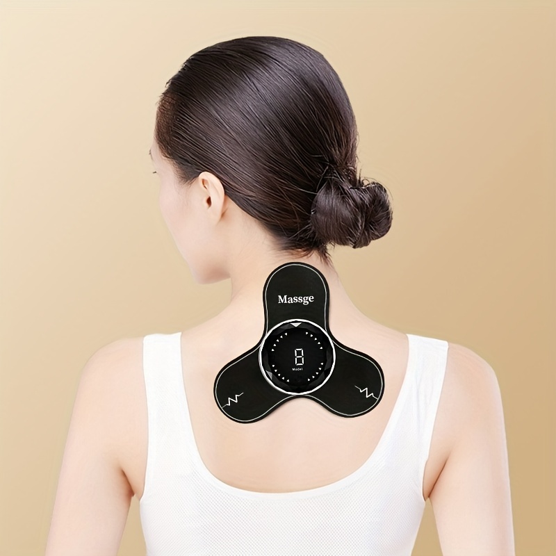 Lcd Display Ems Neck Massage Electric Massager Cervical Neck Back Patch 8  Mode Pulse Muscle Stimulator Portable Relief Pain