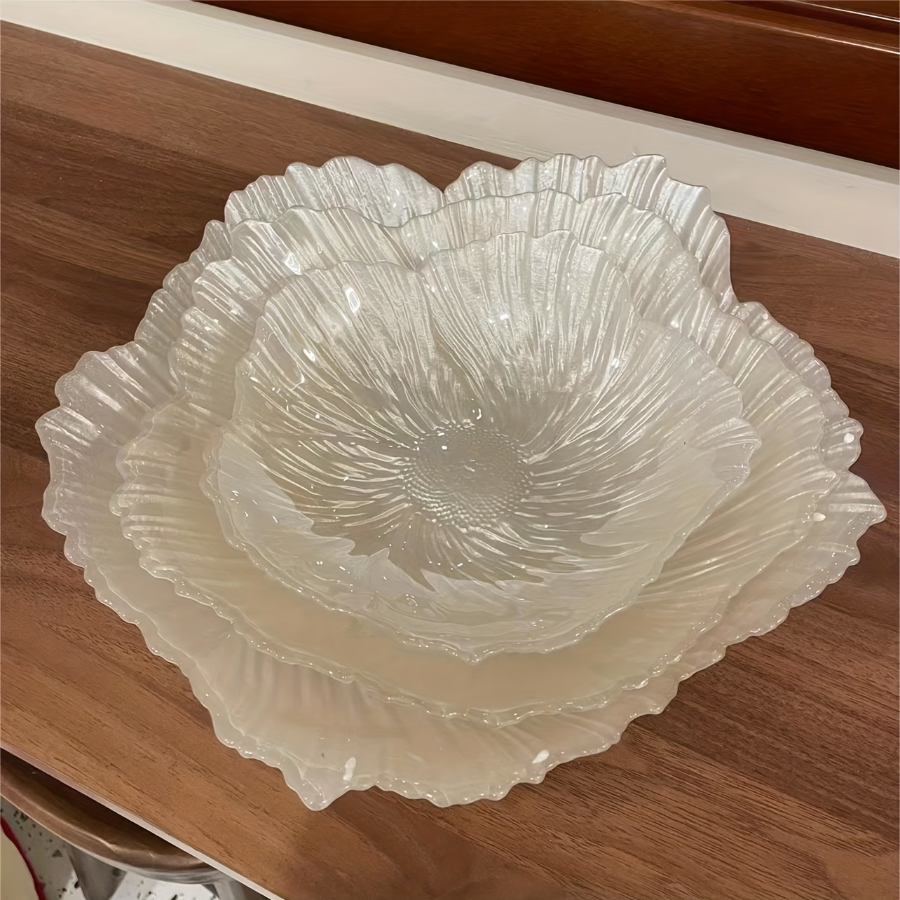 Creative Glass Fruit Bowl Ornamental Fruit Plate With Wooden - Temu