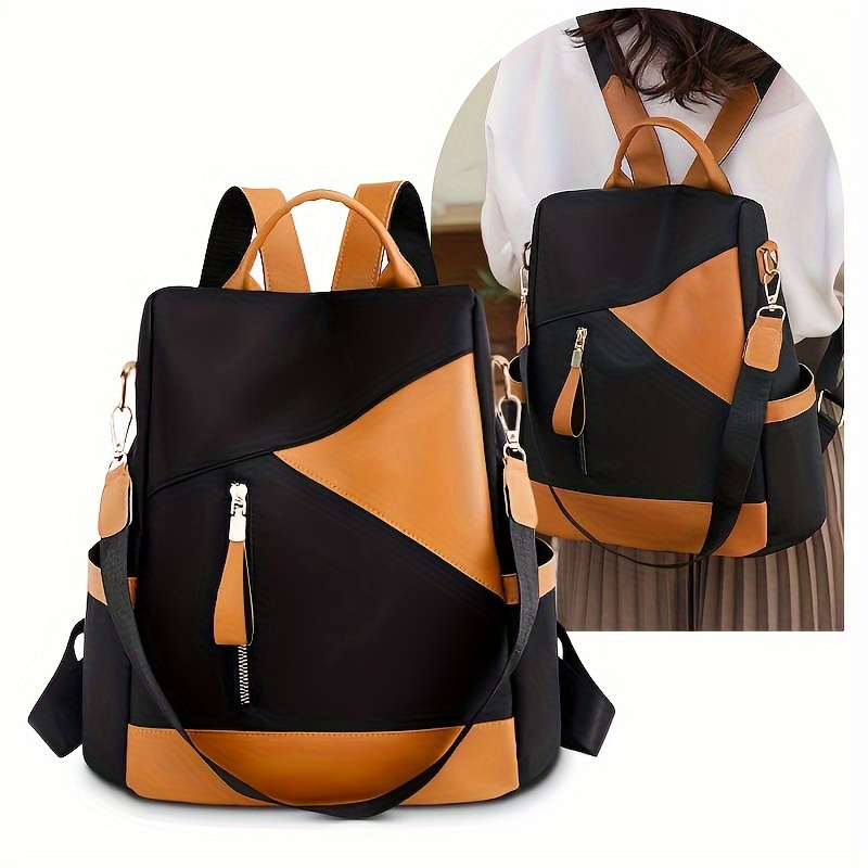 Patchwork by Luxe PU Leather Women's Backpack PU Leather Backpack Backpack  Women's Leather Bag School Backpack with Fashion Rivet Design for Girls
