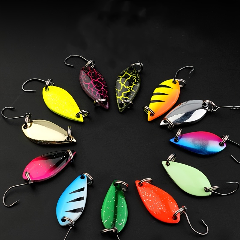 

12pcs 2.5/3.5/5g Long Casing Fake , Metal Spoon Lure, Artificial Hard