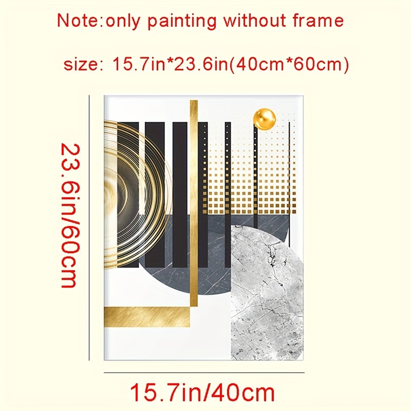  Cuadro en lienzo, póster geométrico abstracto dorado y negro,  pintura artística de pared, cuadros de pared para sala de estar, decoración  del hogar, 19.6 x 27.5 pulgadas, sin marco, 3 unidades 