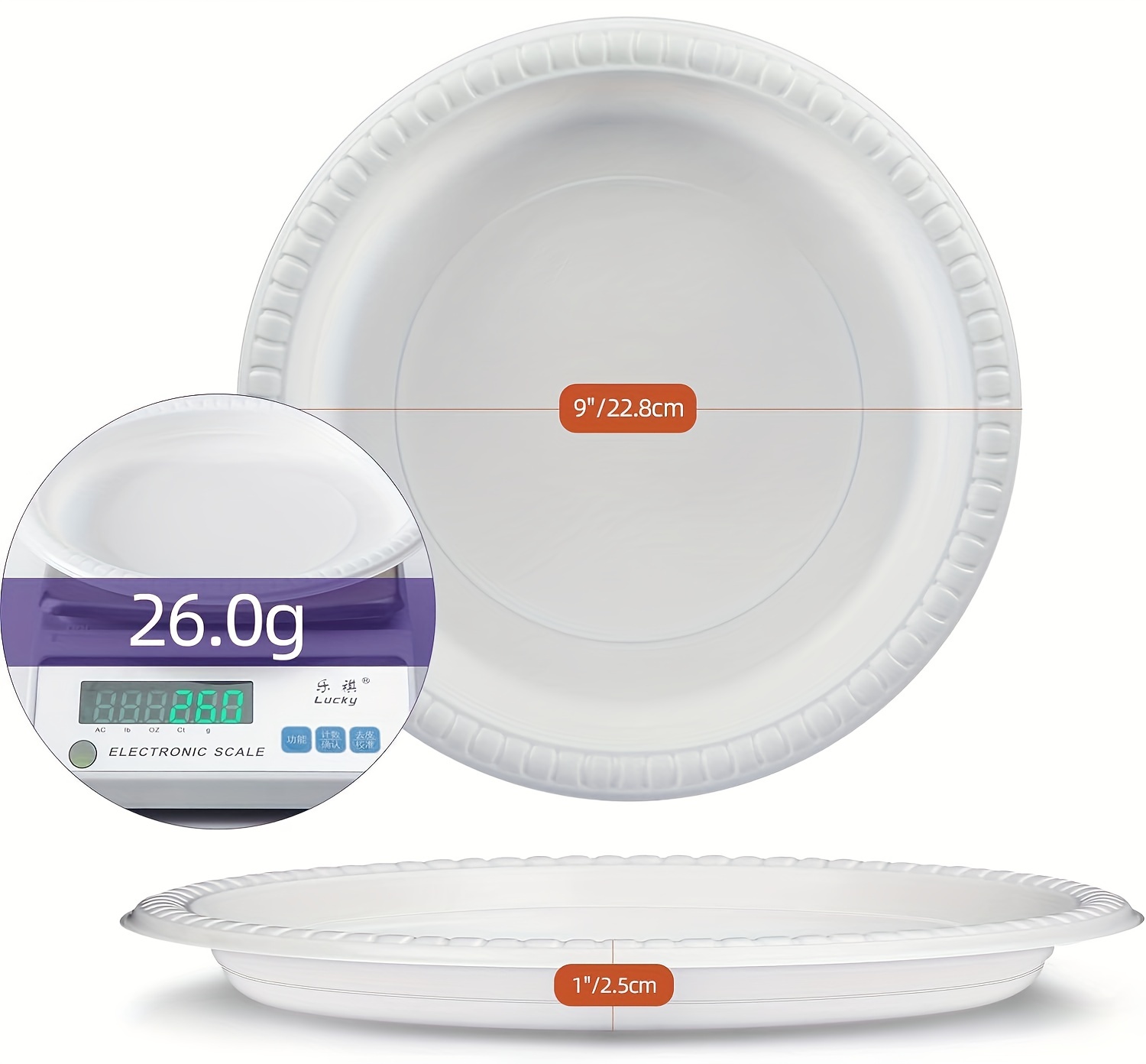 White Plastic Plates Food Grade Biodegradable Dinner Plates - Temu