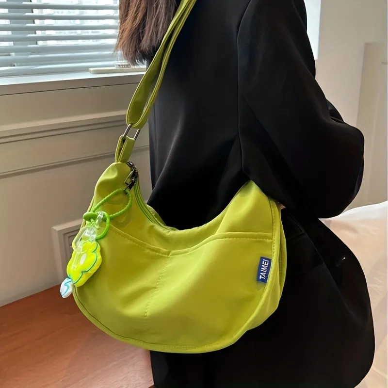 Casual Nylon Crossbody Bag, Large Capacity Travel Shoulder Bag, Multi  Pocket Hobo Bag For Women - Temu