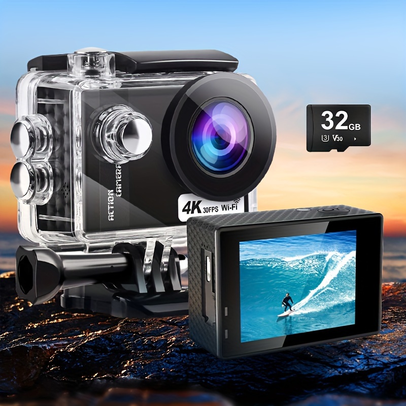 Visicube WiFi Action Camera Sports Camera 4k Full Hd Multi-Language with  Waterproof case Sports and Action Camera 16MP 170 Degree Wide Angle for  r/Bike Rider's/Helmet/Stunt Recorder : : Electronics