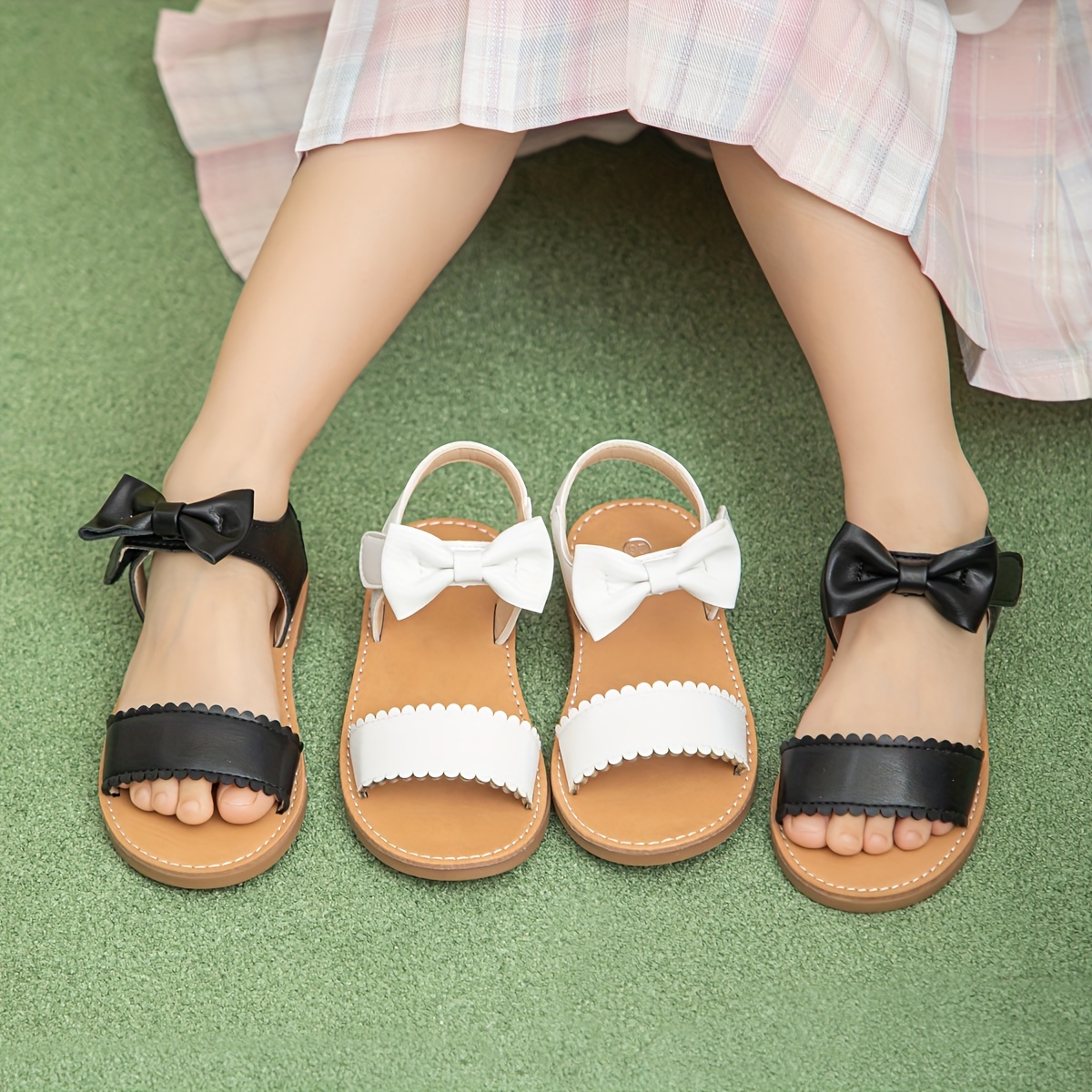 Girls Trendy Toe Strap Sandals With Faux Pearl Decor Kids - Temu