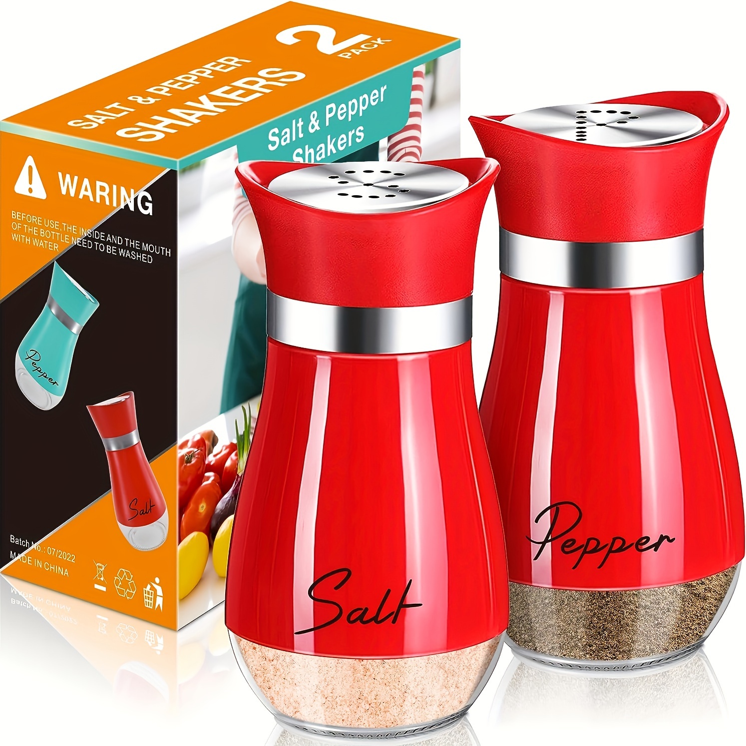 Salt And Pepper Shakers Glass Bottom Salt Pepper Shaker With - Temu