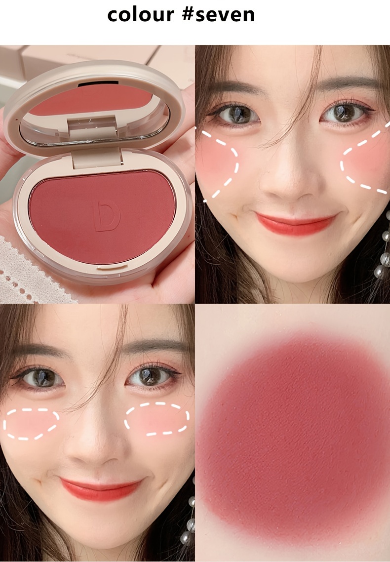 Long Lasting Waterproof Facial Honey Powder Blush with Creamy Texture, Lightweight, Non-Dry, Fresh, Sweet Natural Nude Color and Containing Plant Squalane