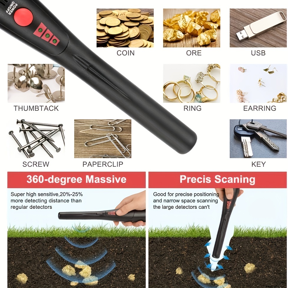 Accurate Metal Detector Handheld Gold Digger + High Sensitivity
