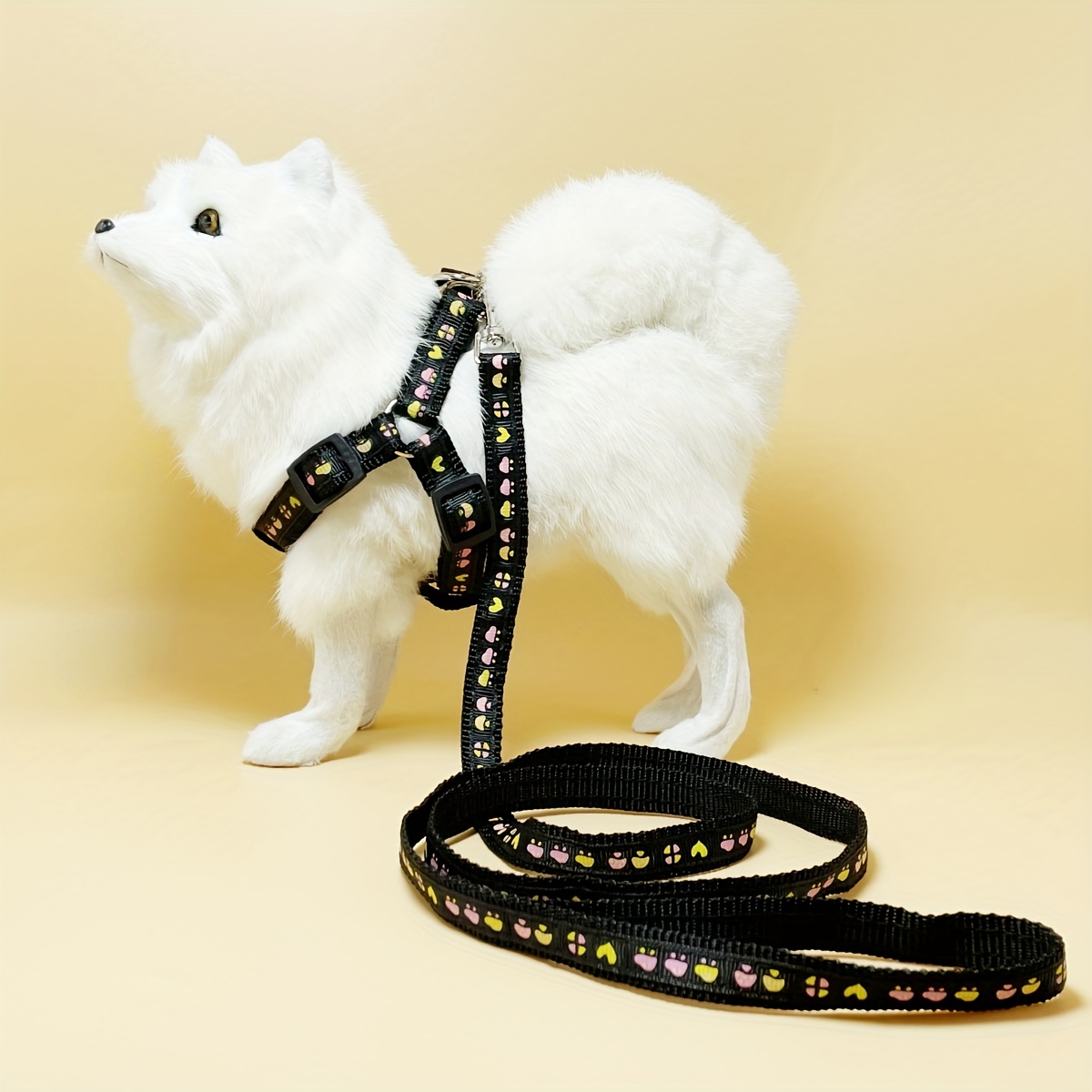 Adjustable Dog Harness with Cartoon Graphic Dog Leash