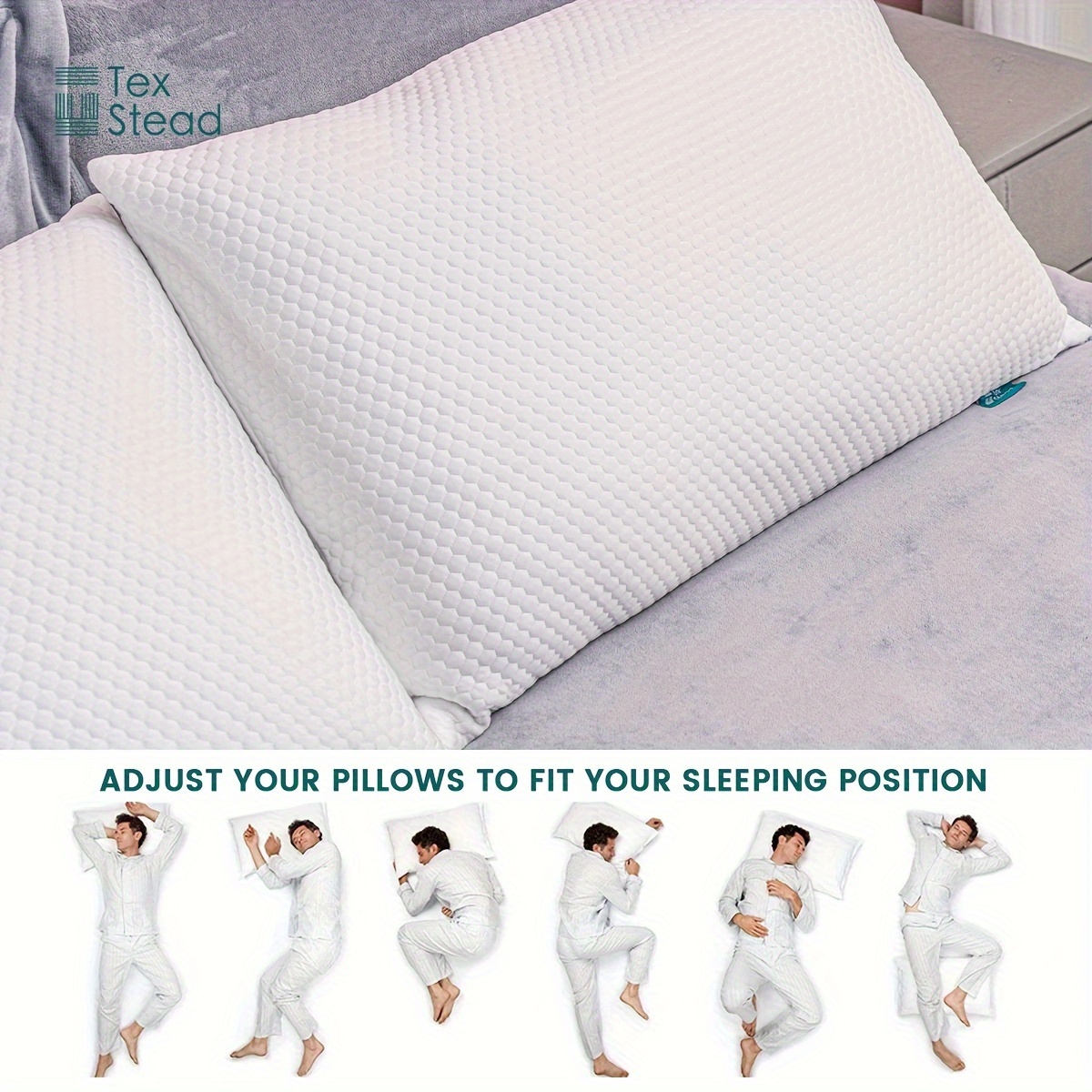 Memory Foam Bed Pillow Adjustable Bed Pillow For Sleeping - Temu