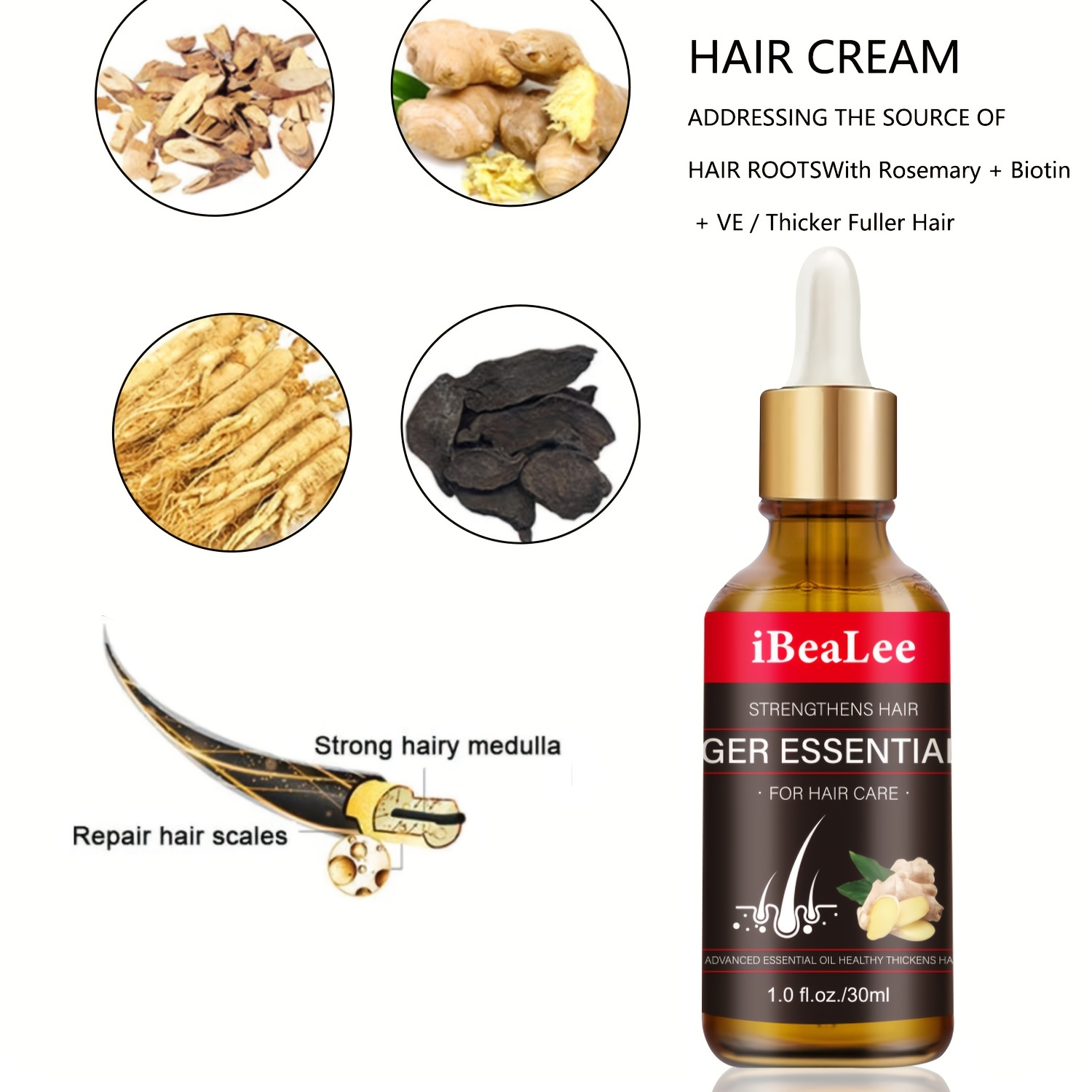 30ml Hair Serum for Instant Darkening and Strengthening
