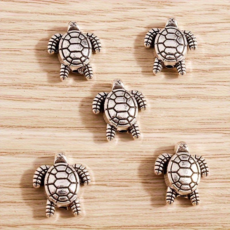 Silver Plated Turtle Charms For Jewelry Making For DIY Bracelets