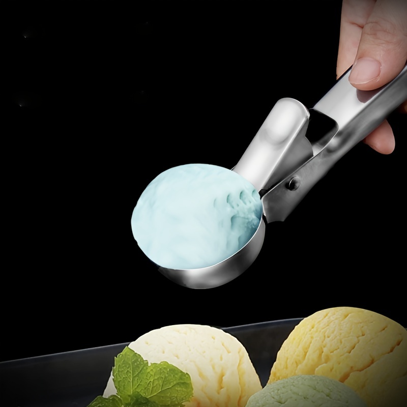 Premium Stainless Steel Ice Cream Scoop with Trigger Ice Cream Scooper  Dishwasher Safe, Heavy Duty Metal Icecream Scoop Spoon with Anti-Freeze  Handle