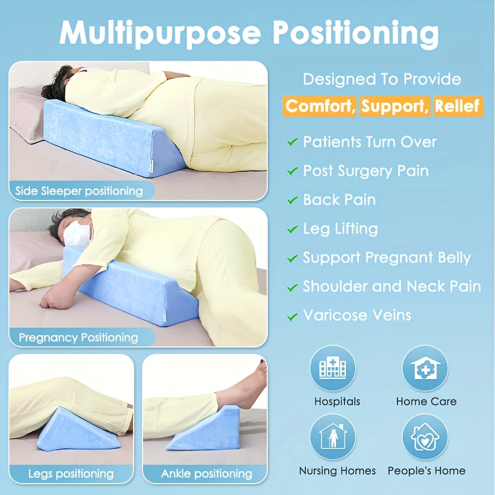Bespilow Soft Leg Pillow for Side Sleepers,Comfortable Memory Foam Knee  Wedge Pillow,Between Legs Pressure Leg Pillow for Sleeping,Soothing Pain