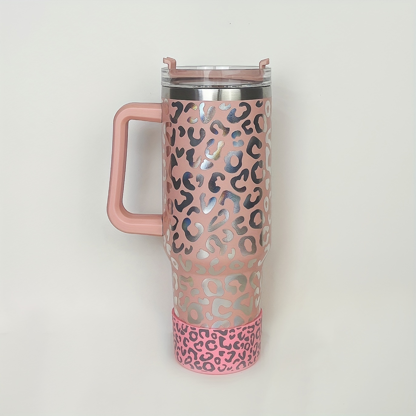 Pink LEOPARD Silicone Cup Boot Silicone Cup Protector Stanley Cup Boot  Leopard Tumbler 40oz Quencher Boot Silicone Boot Stanley Boot 