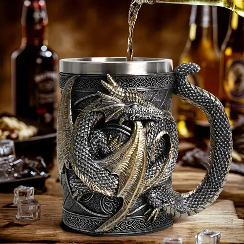 1pc Stainless Steel Skull Warrior Beer Coffee Mug Beverage Drinking Cup  Best Gift For Birthday Men Woman Halloween Party Cup Day Of The Dead Gifts