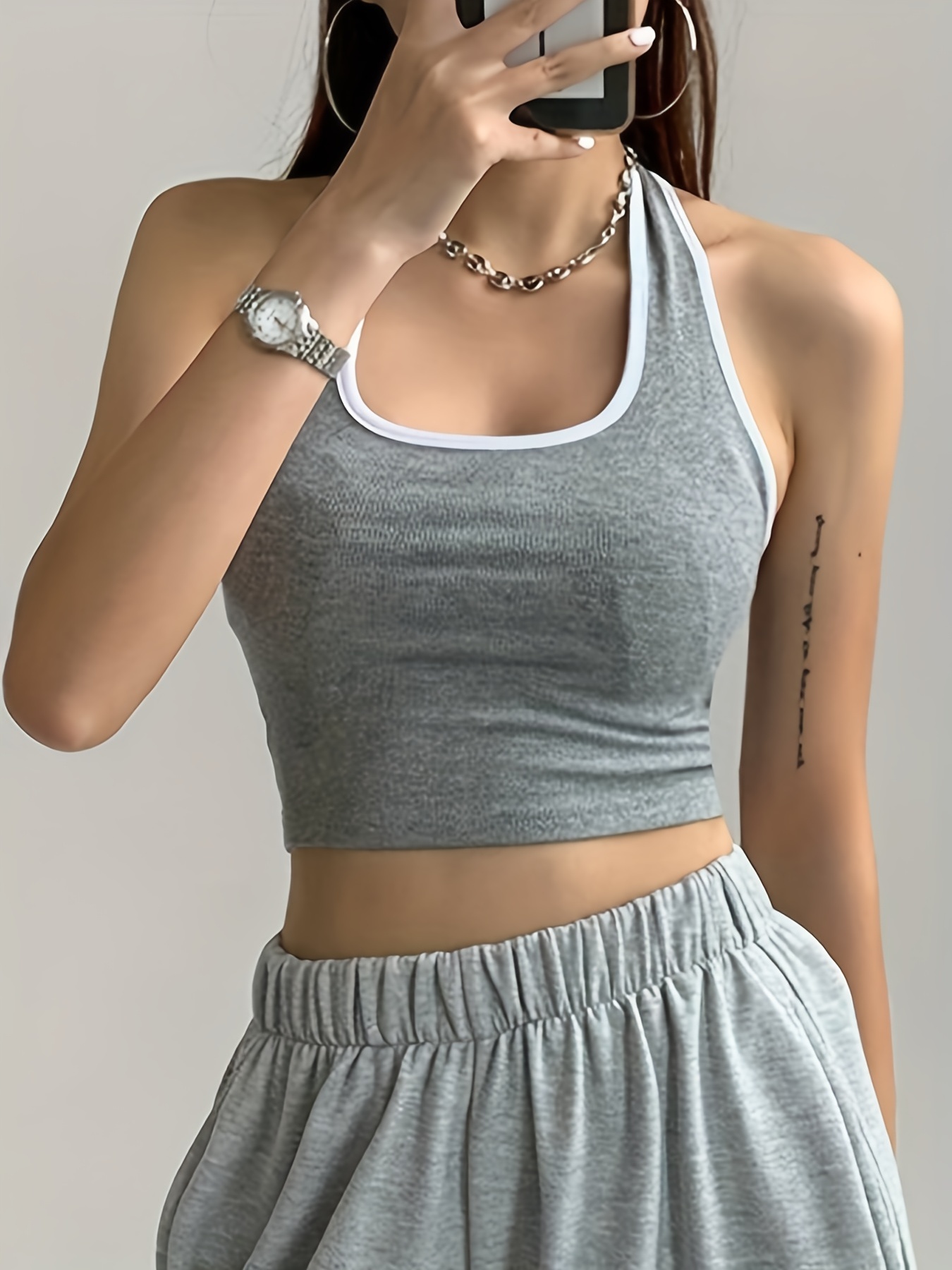 Women Knit Halter Top Fashion Asymmetrical Backless Y2K Crop Top Streetwear  Summer Sexy Tank Top