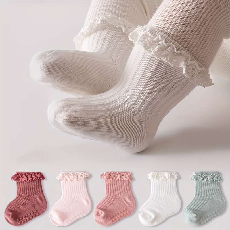 6 Pairs Girls Ruffle Socks White Girls Eyelet Lace Sock Ruffled Girls Dress  Socks For Girl Toddler Girl Socks