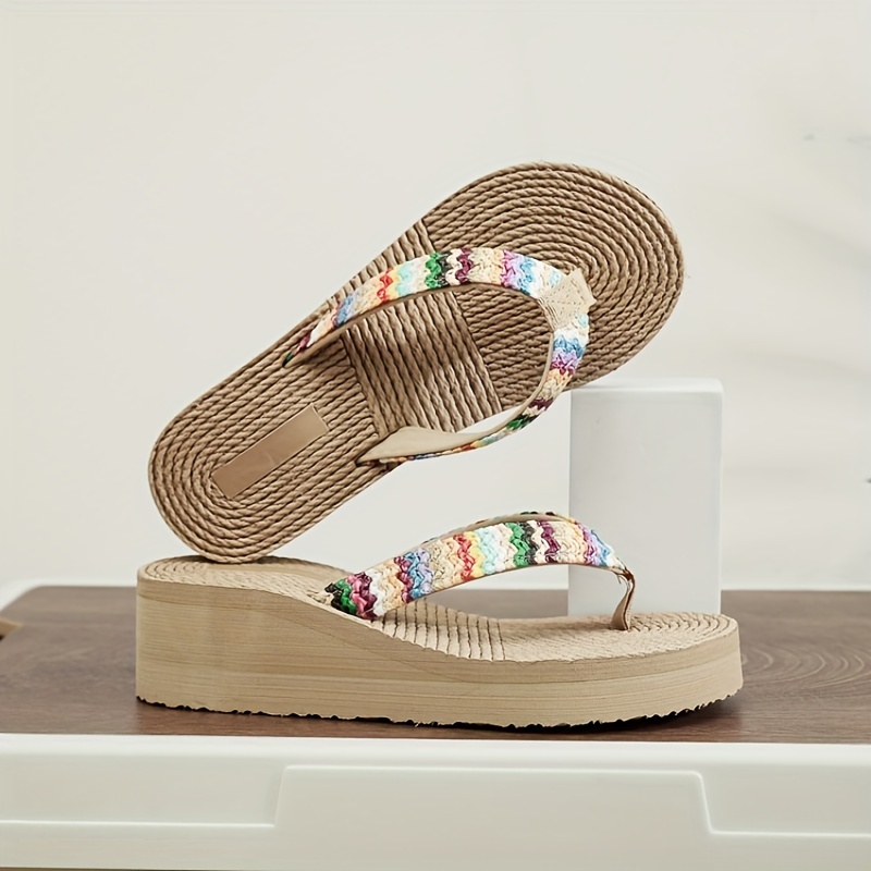 Womens Flip Flops Summer Lace Clip Toe Roman Flats Beach Sandals