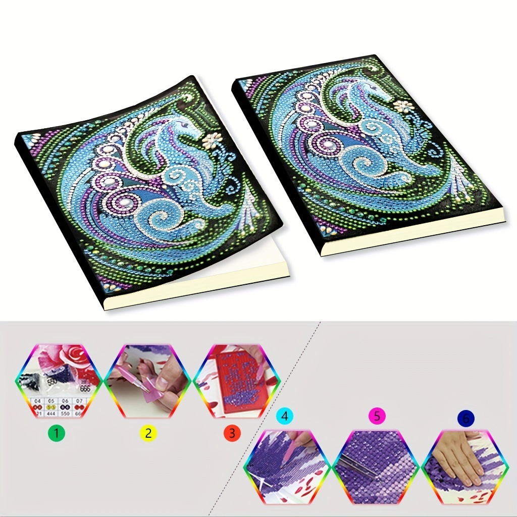 Diy Artificial Diamond Painting Notebook Point Diamond - Temu