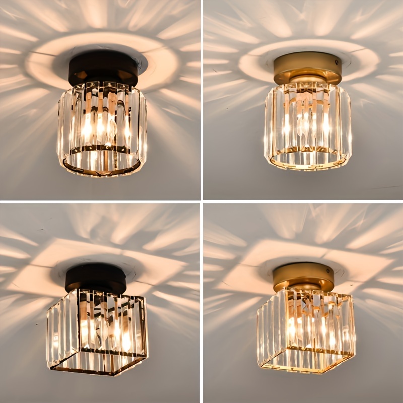 Generic Nordic lampe de plafond en cristal à carreaux ronds
