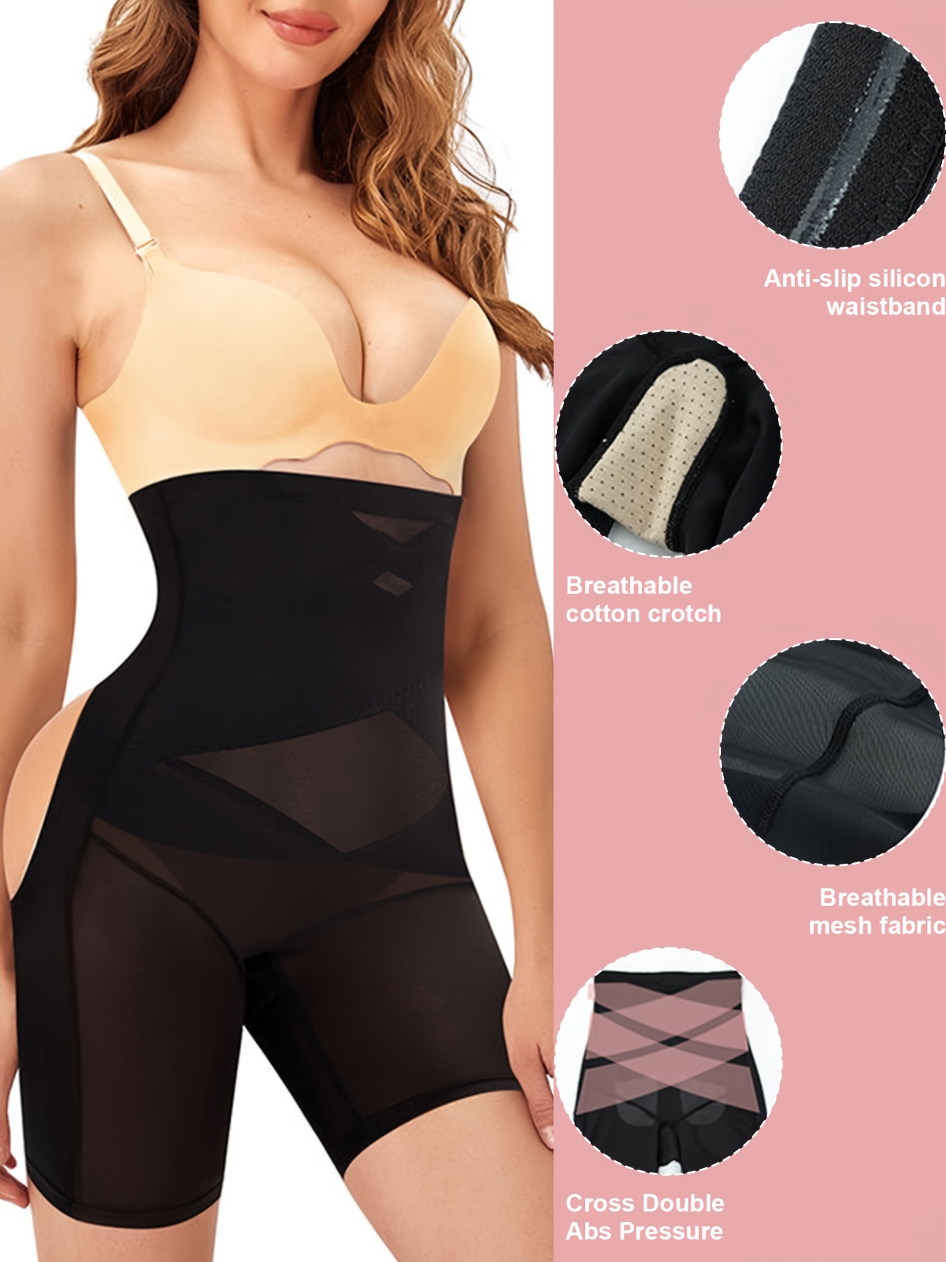 Cross Mesh Girdle for Waist Shaping, Tummy Control Body Shaper Breathable  High Waist Trainer for Women (Color : Black, Size : Large) : :  Clothing, Shoes & Accessories