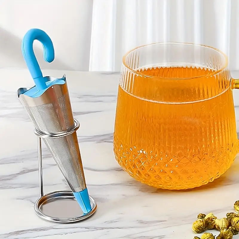 Reusable Umbrella Tea Infuser With Drip Tray For Tea - Temu