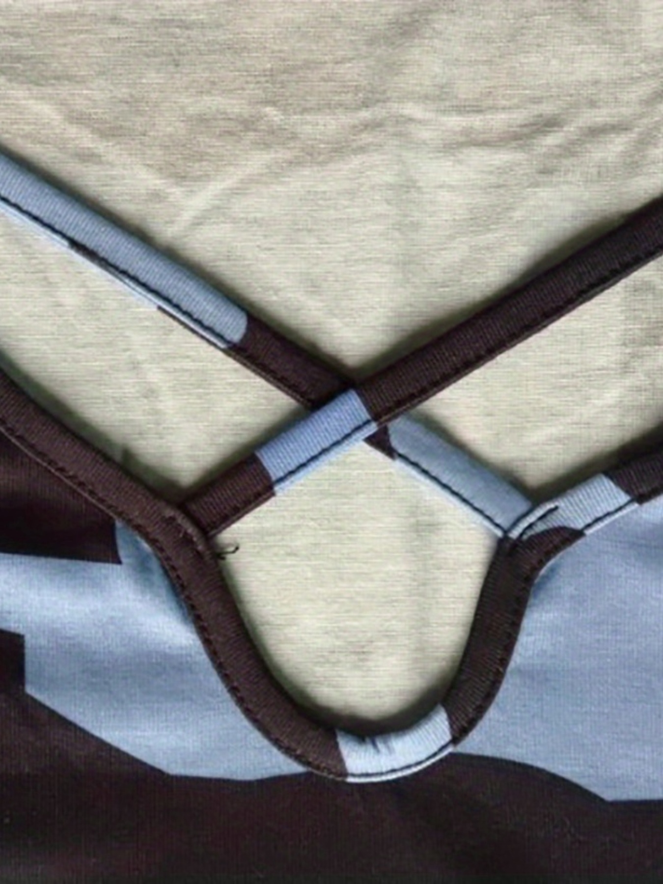 Camo Print T shirt Casual Criss Cross Notch Neck Long Sleeve