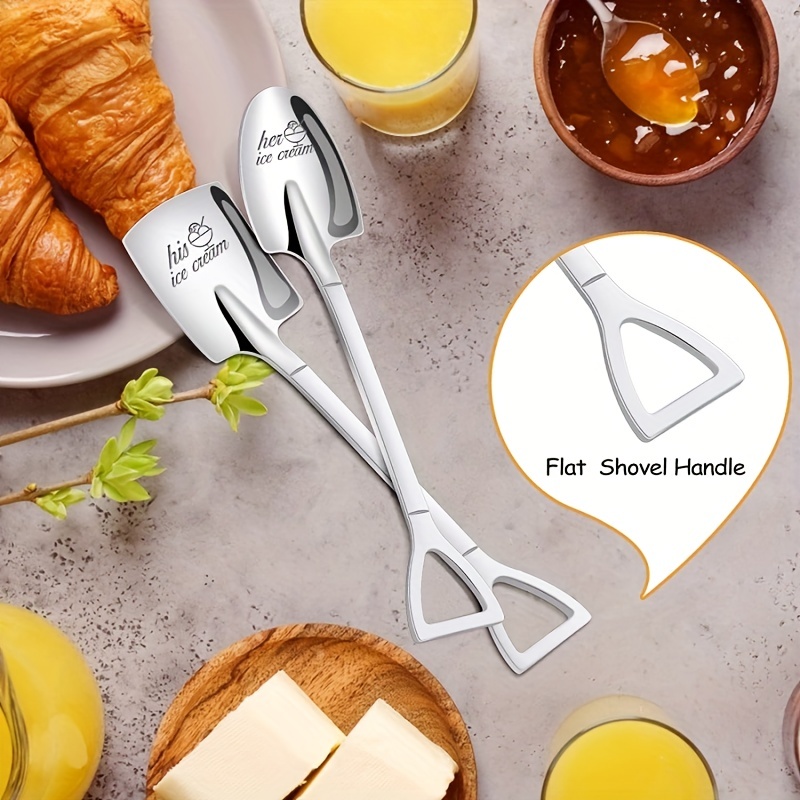Stainless Steel Ice Cream Spoons Perfect Couple Gifts For - Temu