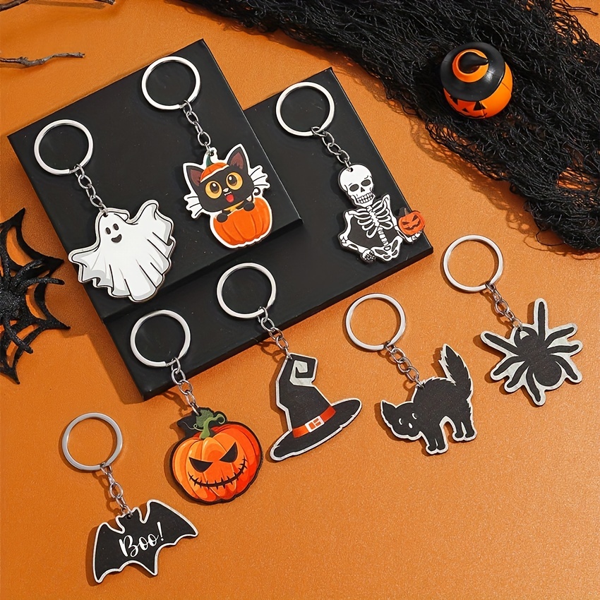1 Stück Halloween-Cartoon-Fledermaus-Geist-Kürbis-Schlüsselanhänger,  Halloween-Kätzchen-Schädel-Spinne-Holzanhänger, Für Männer - Temu Germany