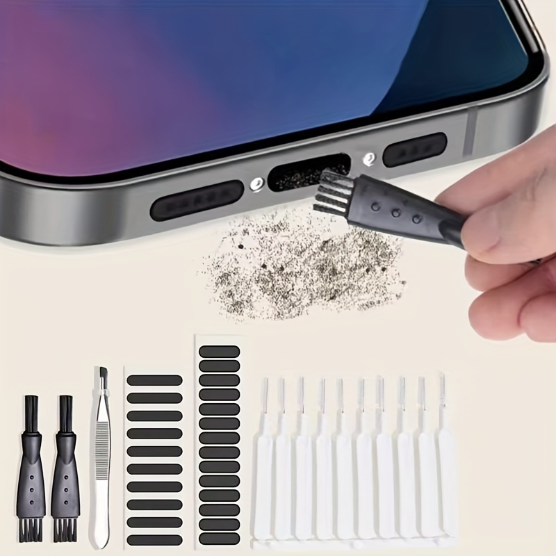 Kit de limpieza de teléfono celular, limpiador de altavoces para iPhone,  herramienta de limpieza de puerto de carga, kit de limpieza electrónica
