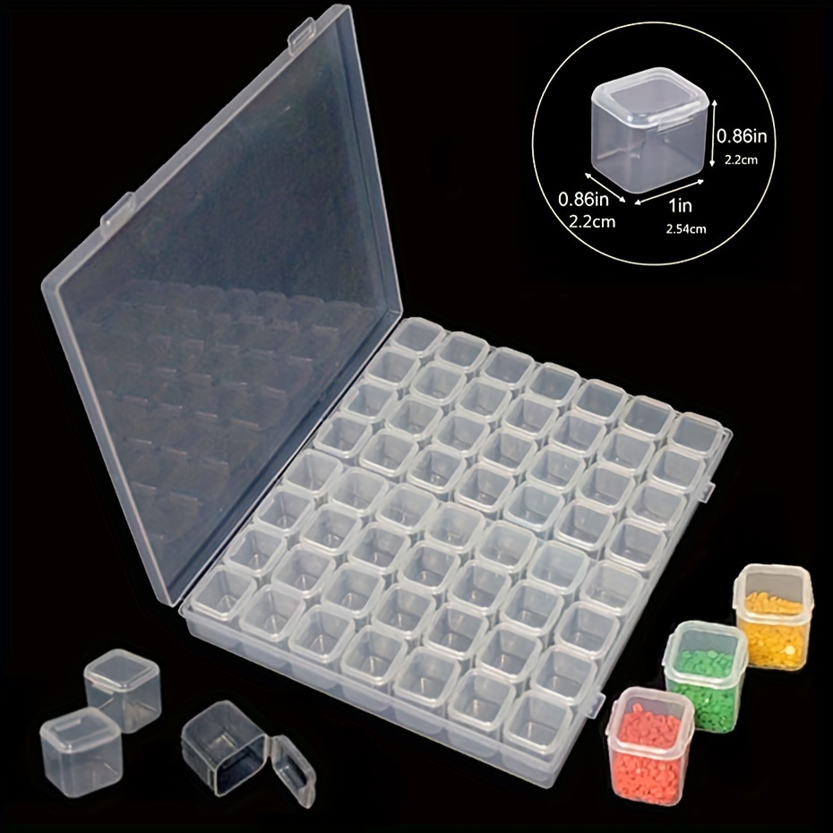 1set 28/56-Grid Storage Box, Diamond Painting Tools, Diamond Painting Beads  Organizer, Transparent Plastic Storage Container, DIY Diamond Painting Rhi
