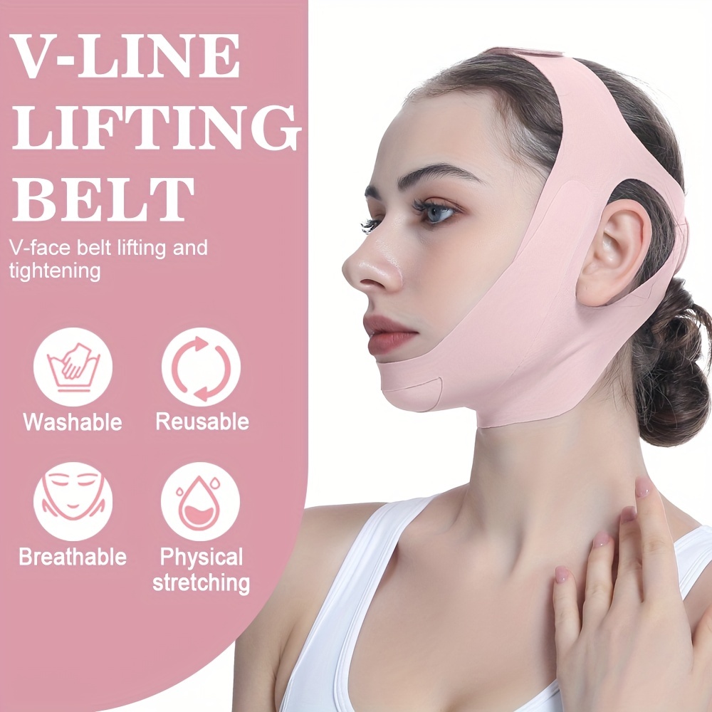 Reusable Face Slimming Strap Double Chin Reducer V Line Mask Chin Up Patch  Chin V Up Contour Tightening Firming Face Lift Tape Neck Bandage V-Line
