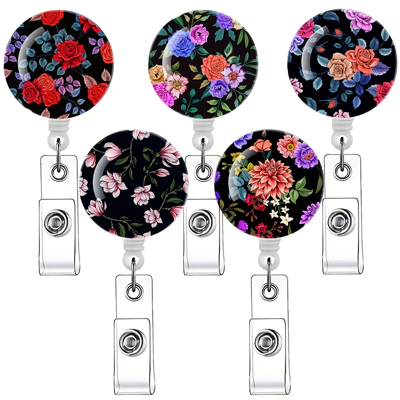 Cute Funny Flower Badge Reel Retractable Badge Holders - Temu