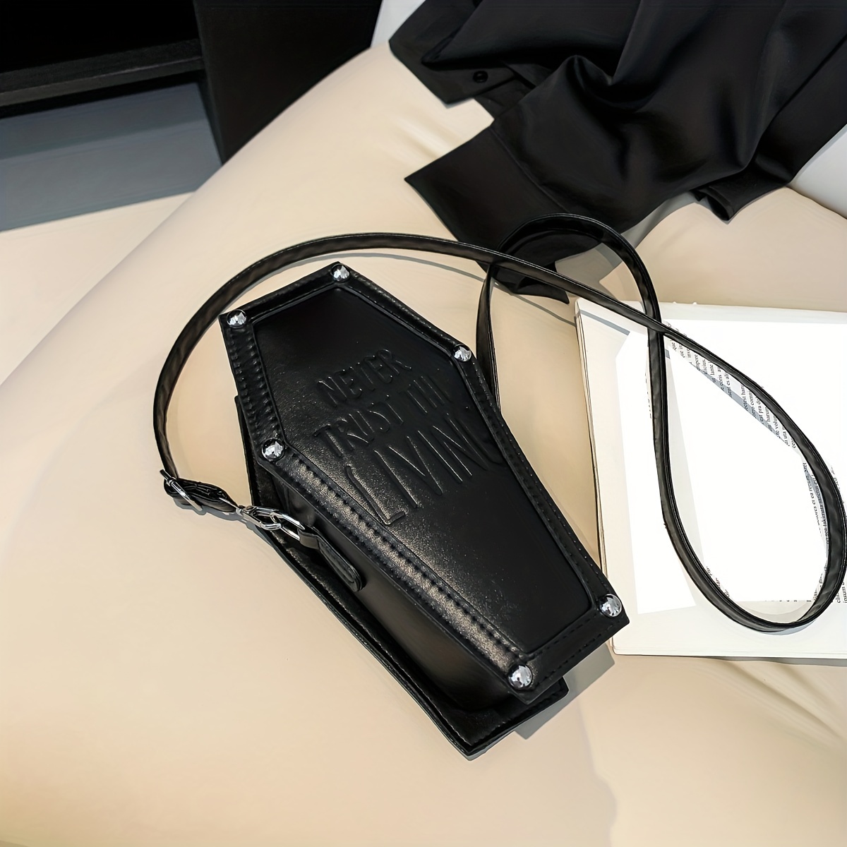Gothic Coffin Shaped Crossbody Bag for Women