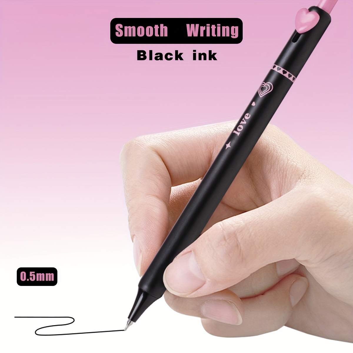  Eyomii 12 unids/set bolígrafo borrable azul/tinta negra 0.020  in gel pluma aguja suministros escolares. : Productos de Oficina