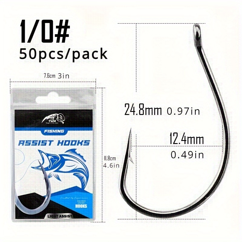 50pcs 8003 Wacky Hooks, Soft Bait Hooks, Barbed Fishing Hook For Drop Shot  Rig