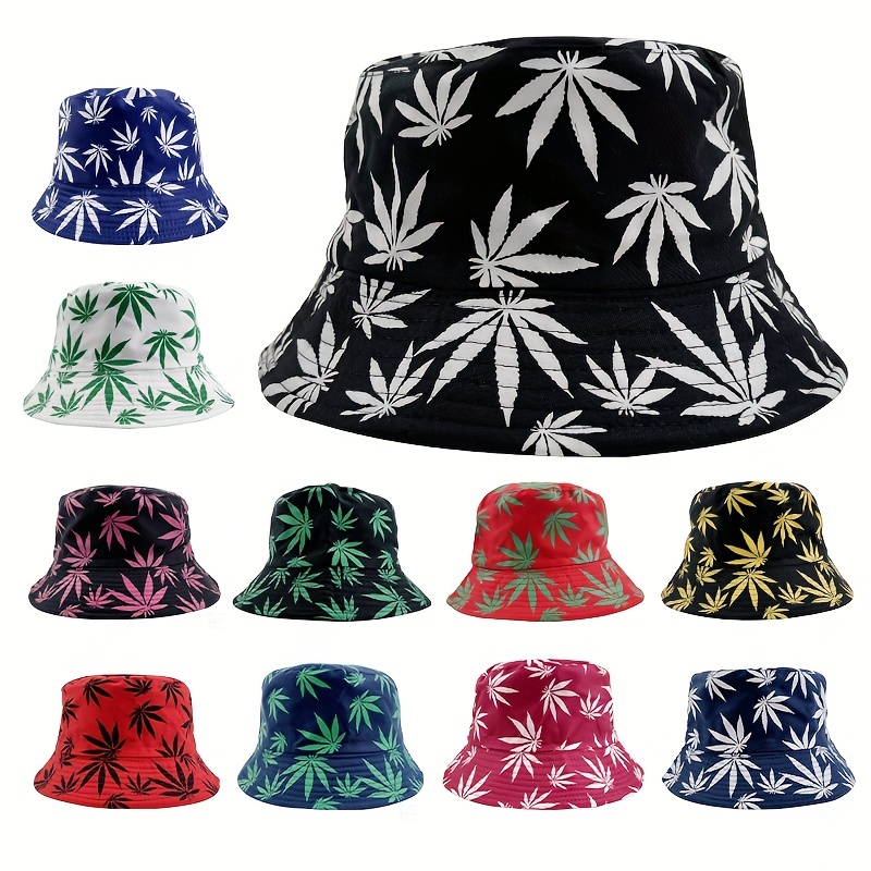 Hip Hop Cartoon Bucket Hat Trendy Plant Printed Reversible Sun Hats Casual Lightweight Fisherman for Women Men,Temu