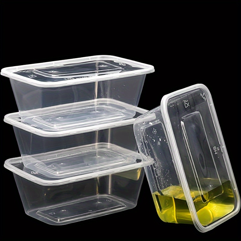 50 34 sets of   transparent lidded disposable plastic packaging   food boxes takeout boxes freshness boxes safe for microwave and refrigerator use details 2