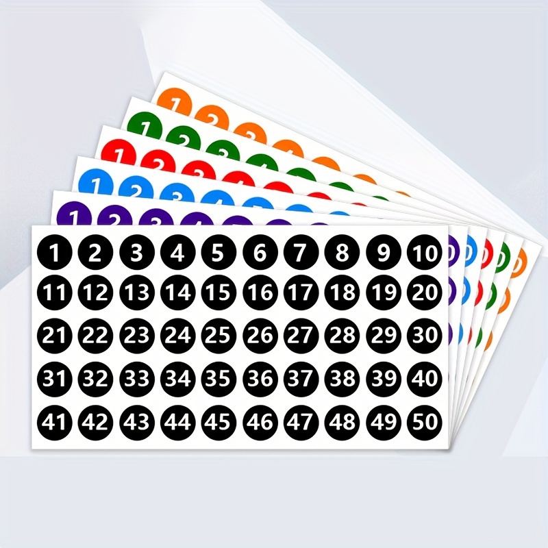 2cm / 20mm Self Adhesive Vinyl Sticker Numbers 0-9 - 25 Colours