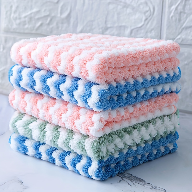 20pcs Kitchen Dish Cloths Dish Towels Absorbent Coral Fleece Cloth