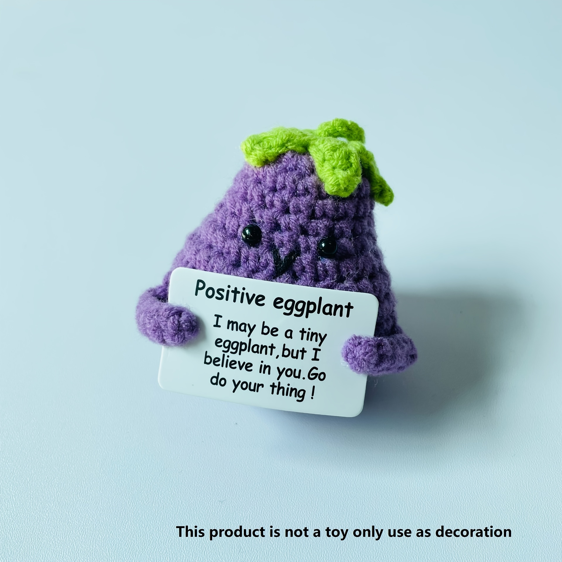  Gkuzus Positive Eggplant Mini Potato Doll Funny Wool Gifts  Knitted Creative Cute Toy with Positive Card Good Luck Encouragement for  Birthday Holiday Party(Eggplant-1pcs) : Home & Kitchen