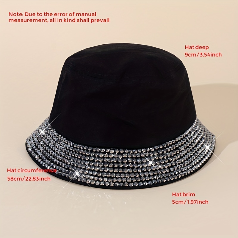 Foldable His And Hers Rhinestone Bucket Hat For Men Fashionable