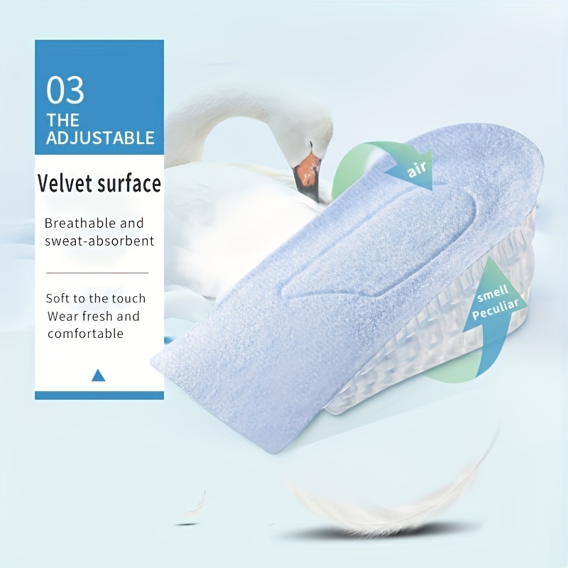 Heel Pad Breathable Invisible Ergonomic Heightening Insole Soft