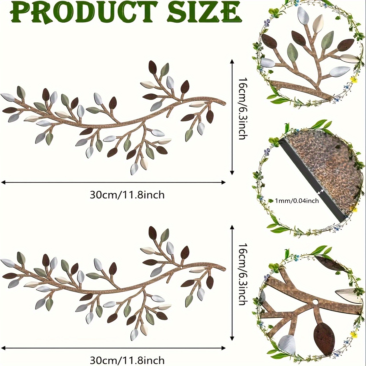 Wanddekoration Vögel & Baum Aus Metall – Rustikale Garten-Deko, 40x24 Cm, Für Innen & Außen