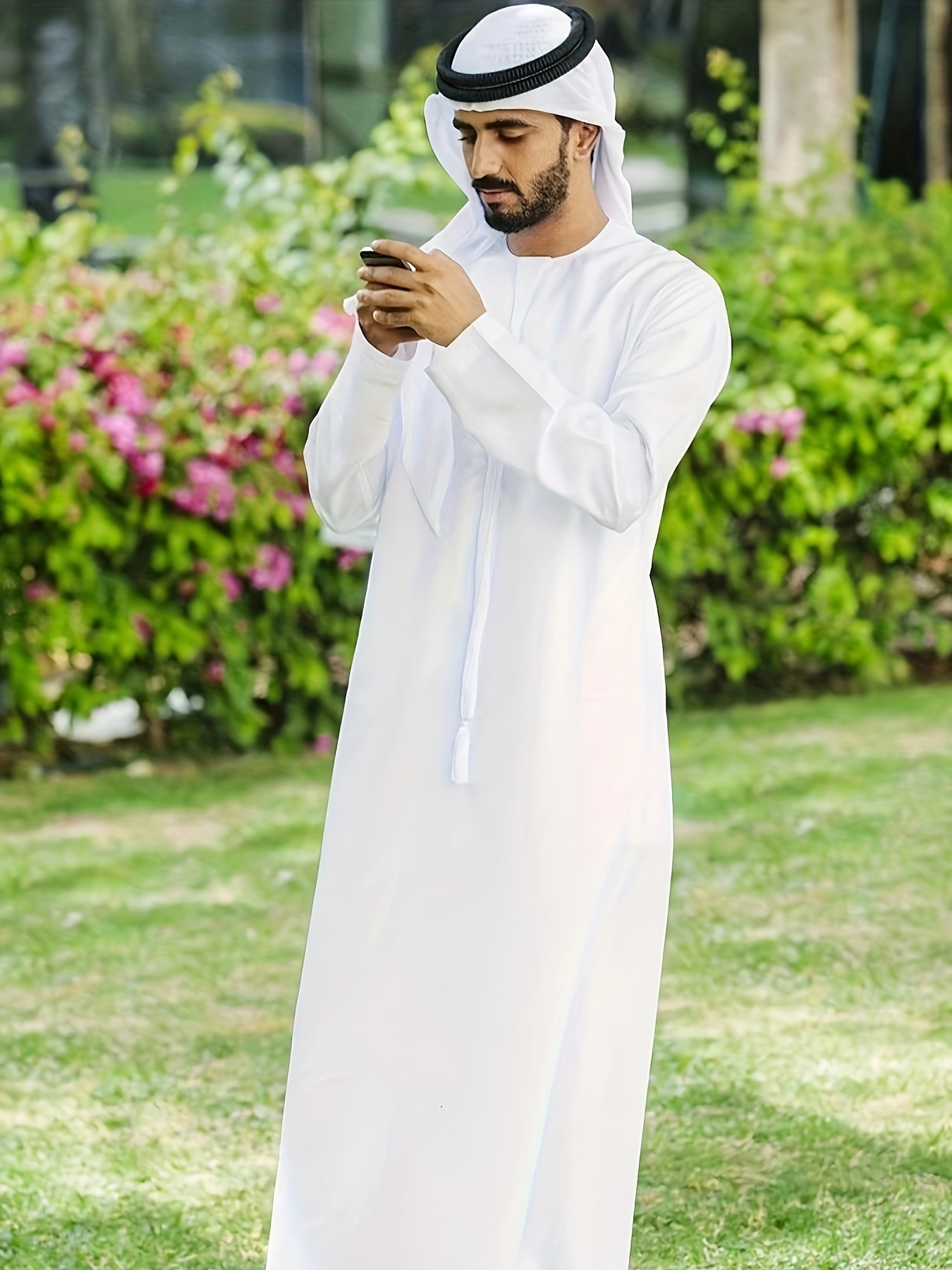 Men Thobe Robe Muslim Abaya Islamic Clothing Dishdasha Ramadan Clothes New